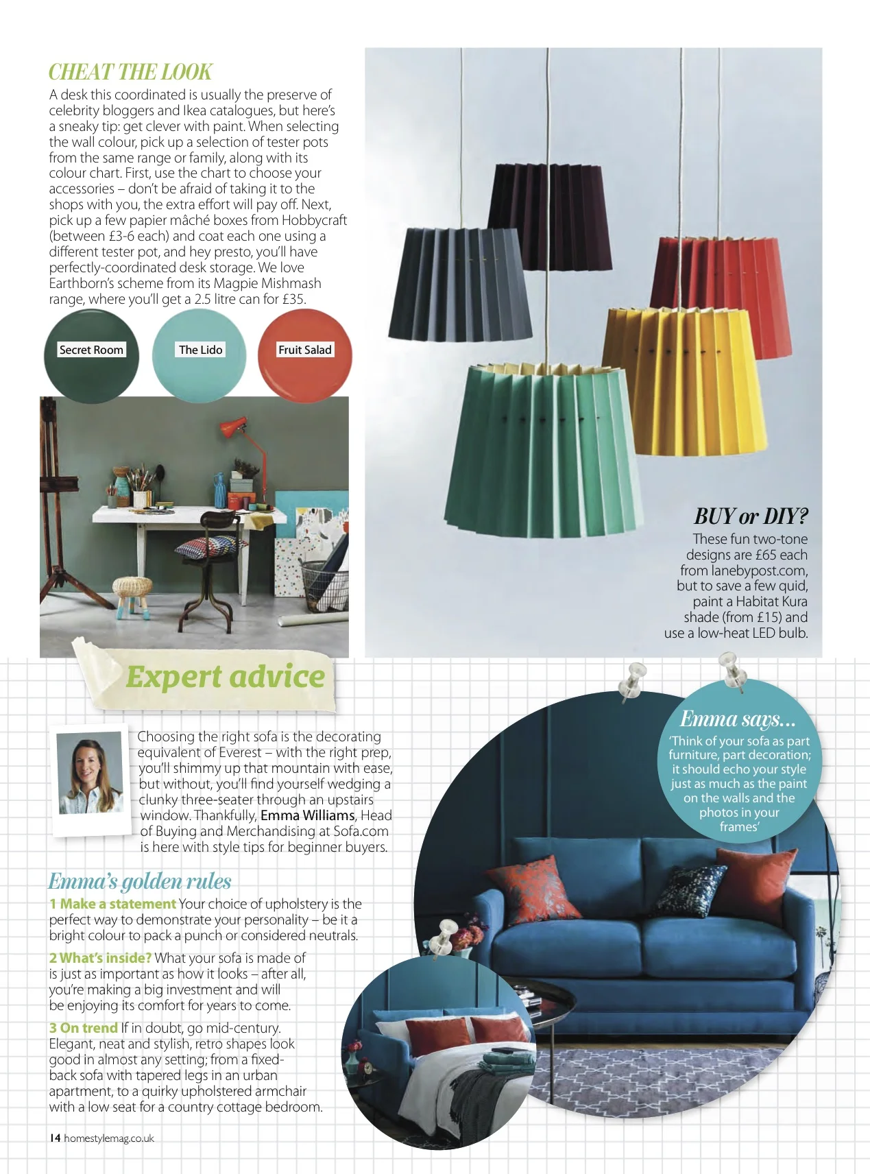 Home Style, September 2015, Twin Tone Lampshades