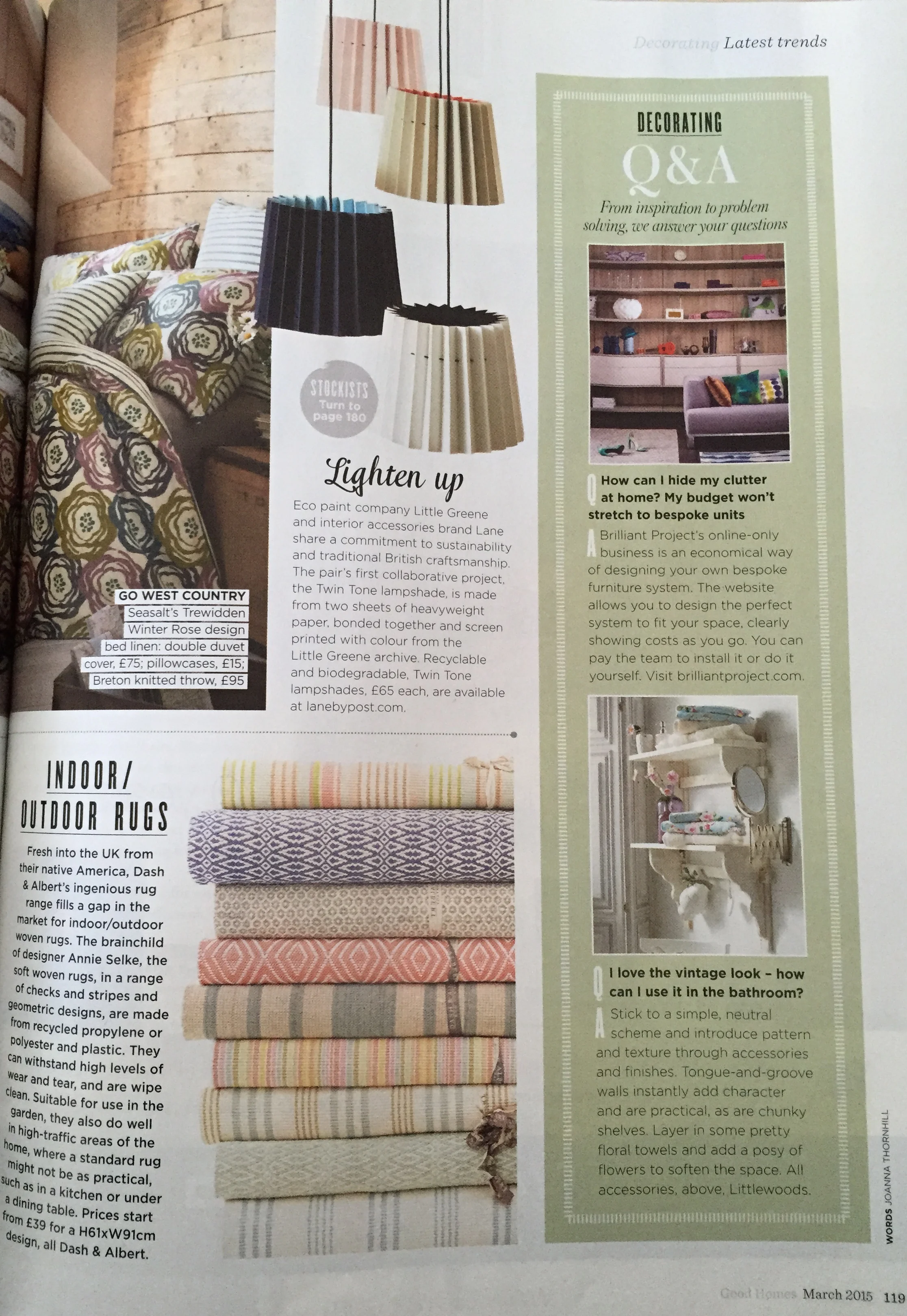 Good Homes, March 2015, Lane & Little Greene Twin Tone Lampshades