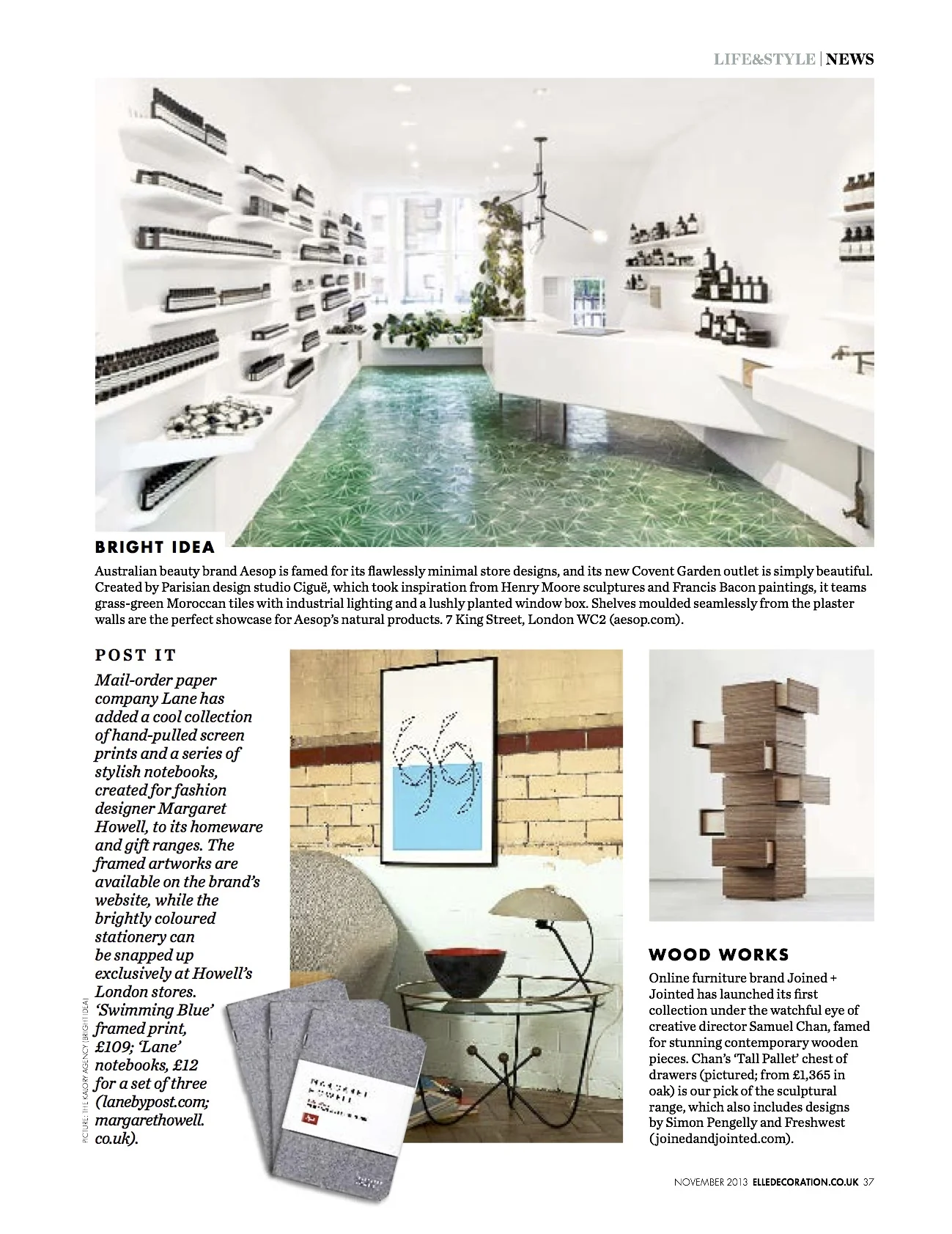 Elle Decoration, December 2013, Swimming Blue screen print
