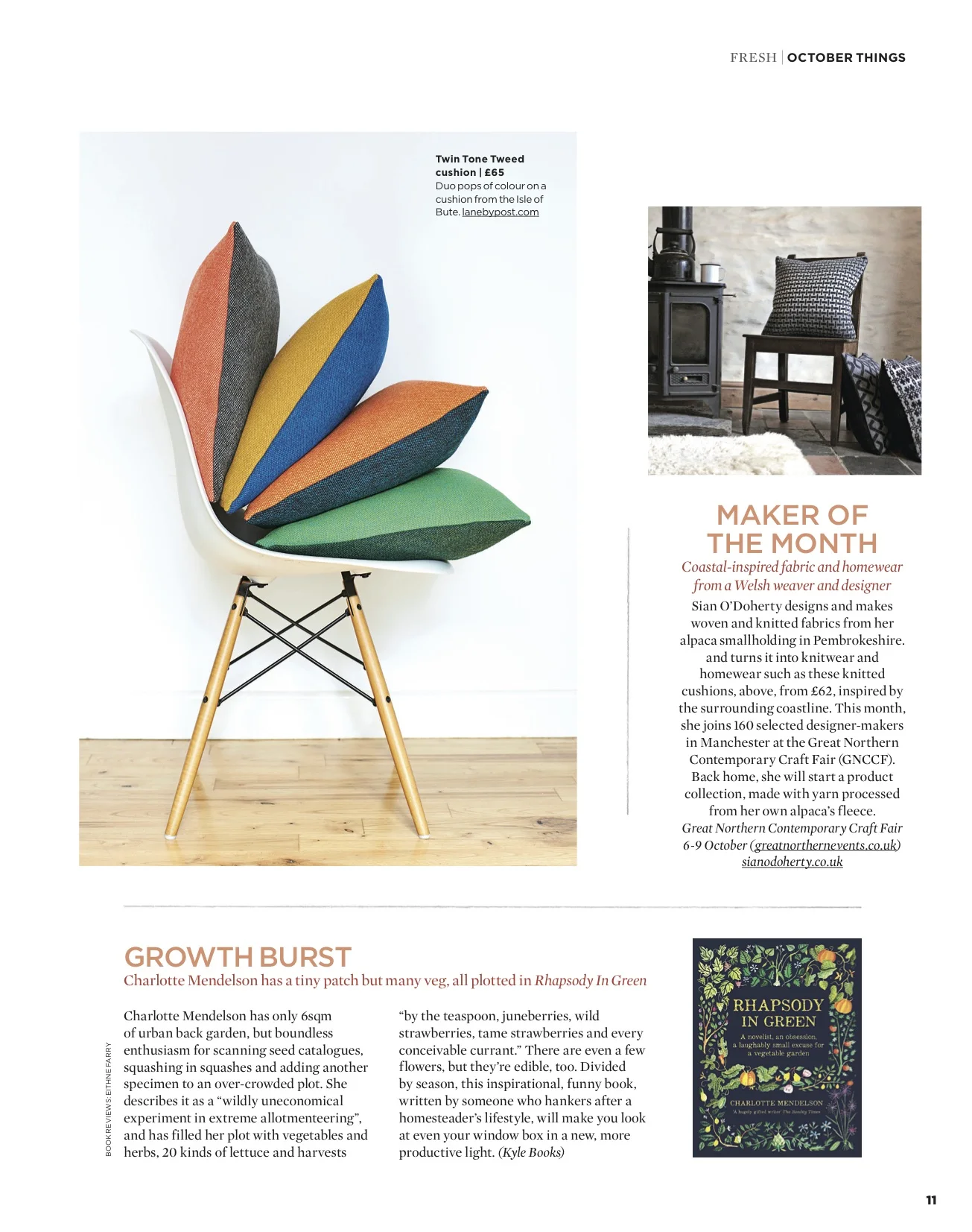The Simple Things, October 2016, Lane Twin Tone Cushions