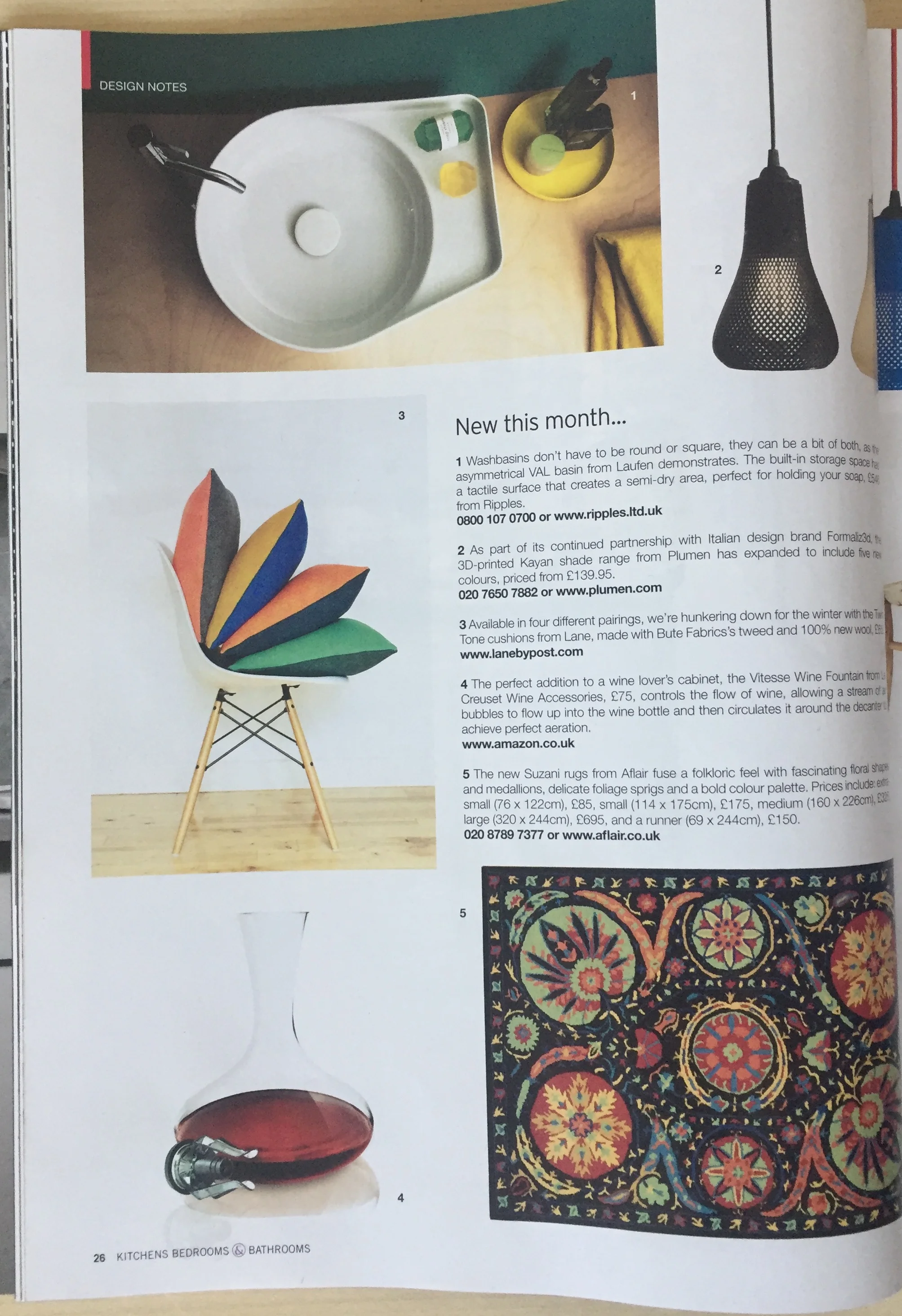 Kitchens, Bedrooms, Bathrooms, December 2016, Lane Twin Tone Cushions