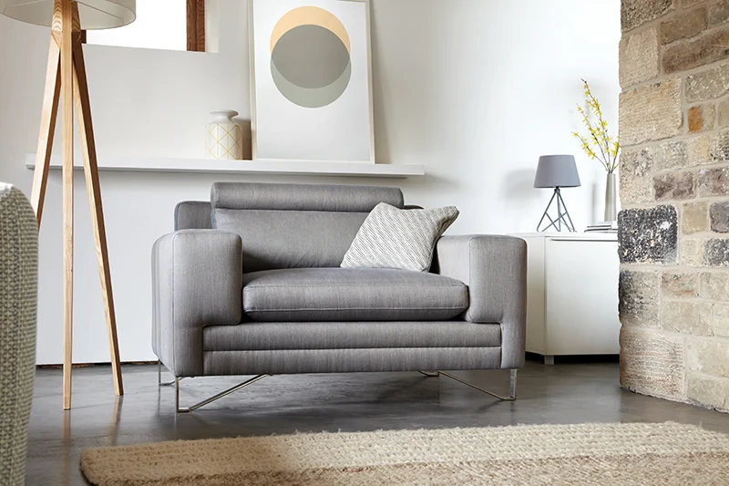 Duresta's 'Metropolitan Compact Sofa' and our 'Circles - Gold & Grey' hand pulled screen print