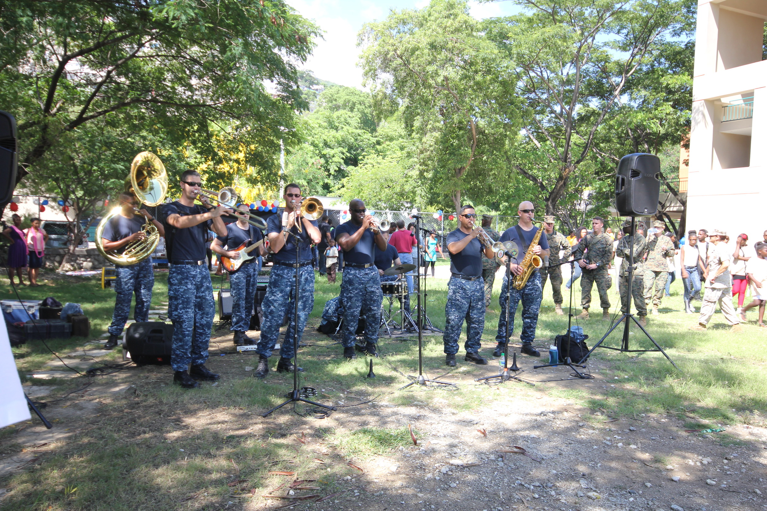   The US Navy band performed jazz and hip hop hits.  &nbsp;  (Photo credit: Jacqueline Ofriel)  