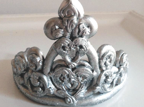 Fondant Silver Crown Cake Topper