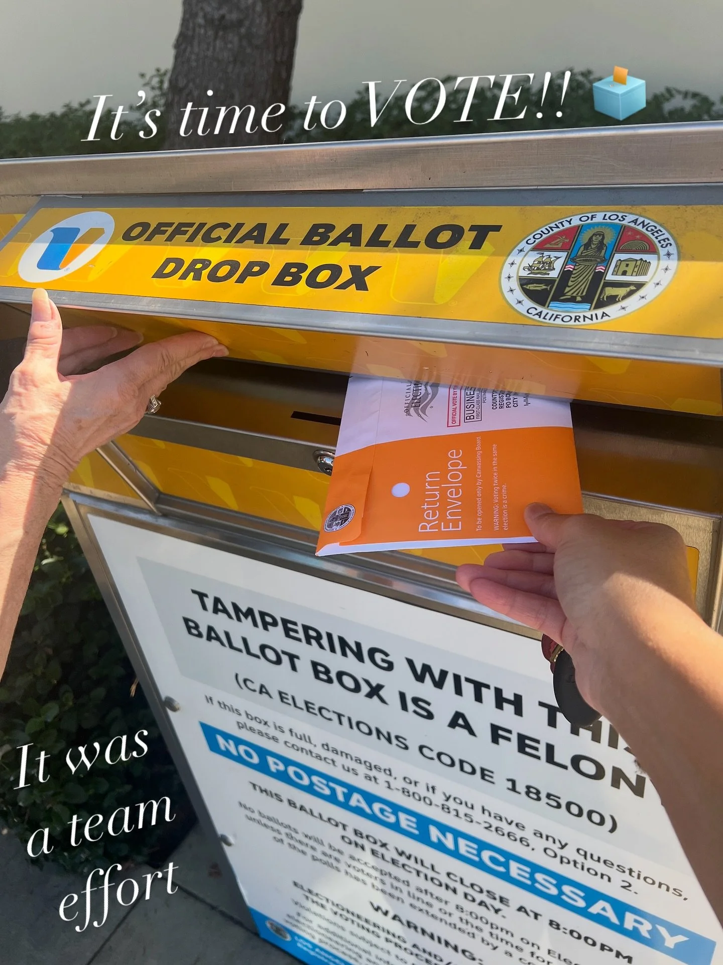 So thankful for #earlyvoting, found myself in a small line of people excited to put their ballots in the box, it felt good that it became a group effort!  It did take me 2 hours 👀 to fill out the 10-page ballot in #California but I Iooked up everyon