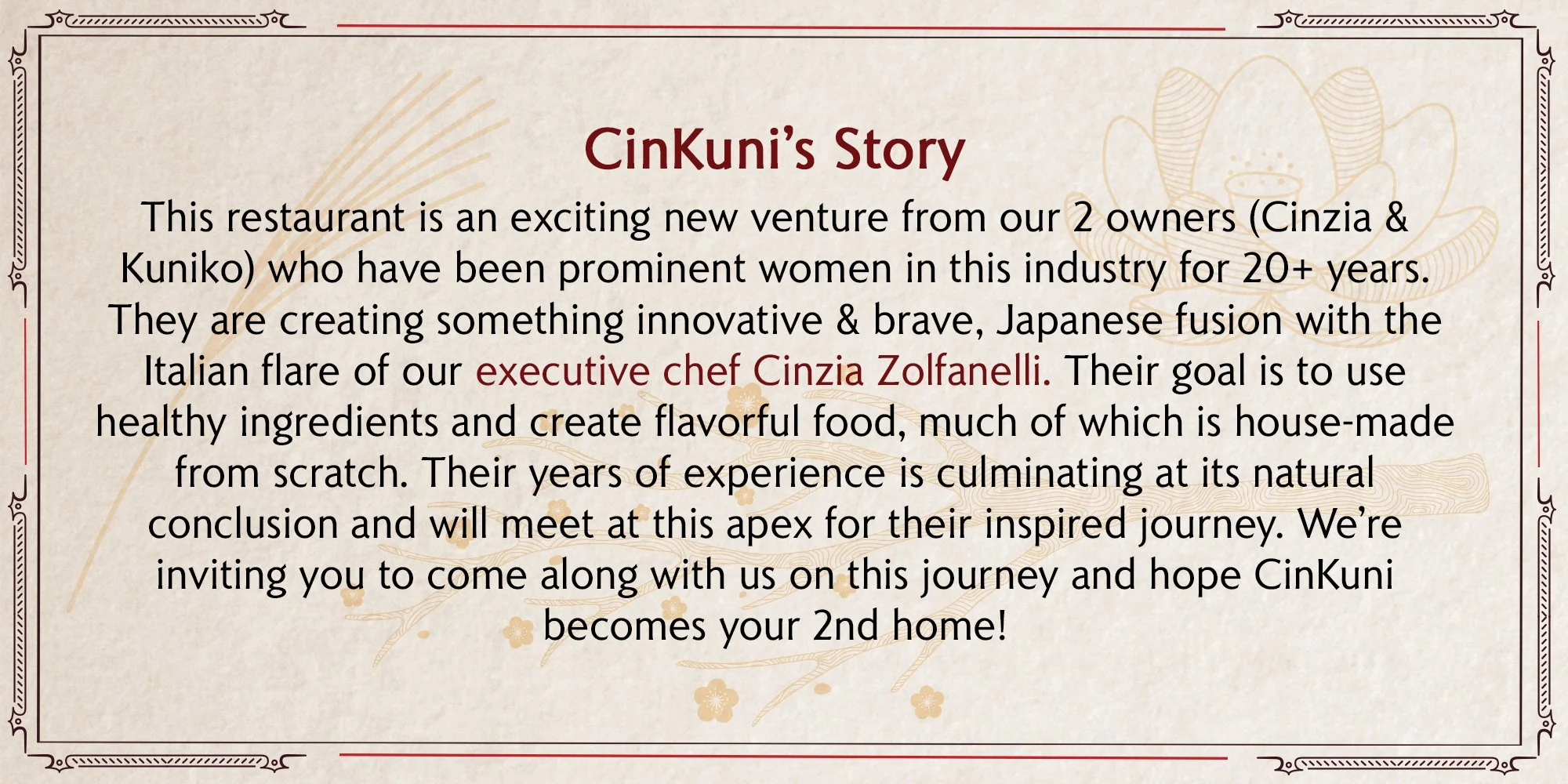 The story of our restaurant and our 2 female owners