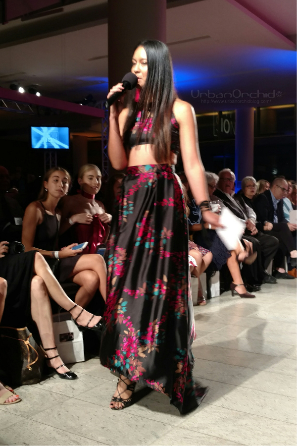 Tricia Heuring wearing House of Ngyuen Designs to host Envision's 10th Anniversary.