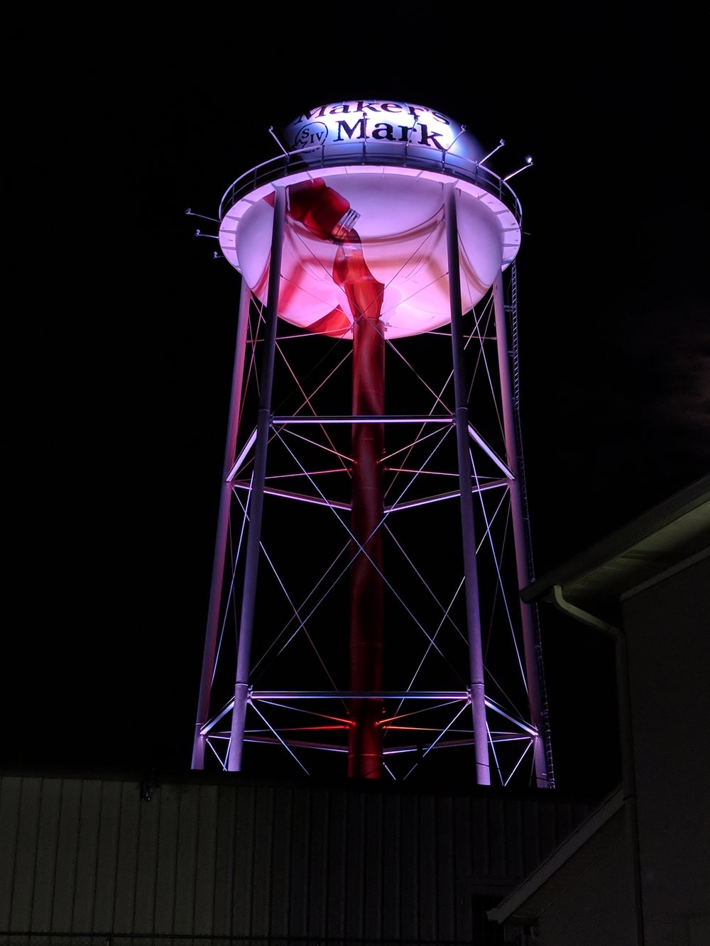 The Maker's Mark/Lebanon, KY water tower at night