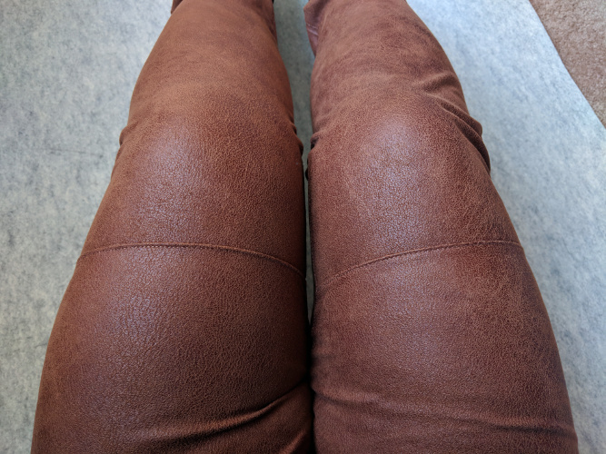Leather-look pants