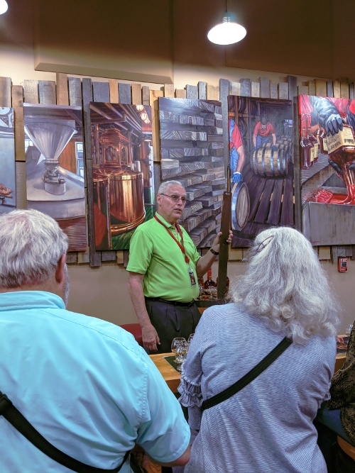 Bill Samuels Jr leading the tasting at the end of the tour