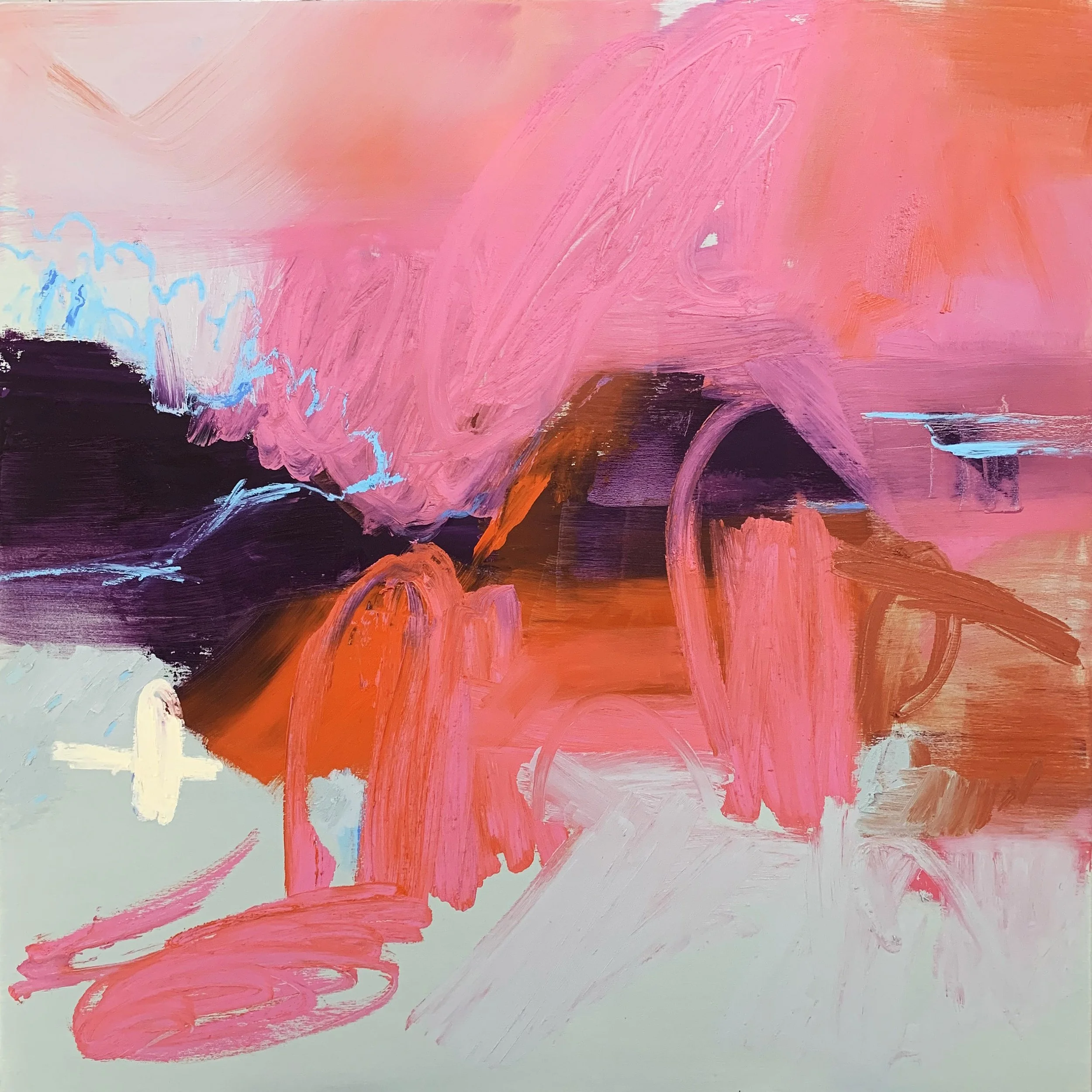  sunset over me  oil on panel, 2023 36 x 36 inches  Muse Gallery 