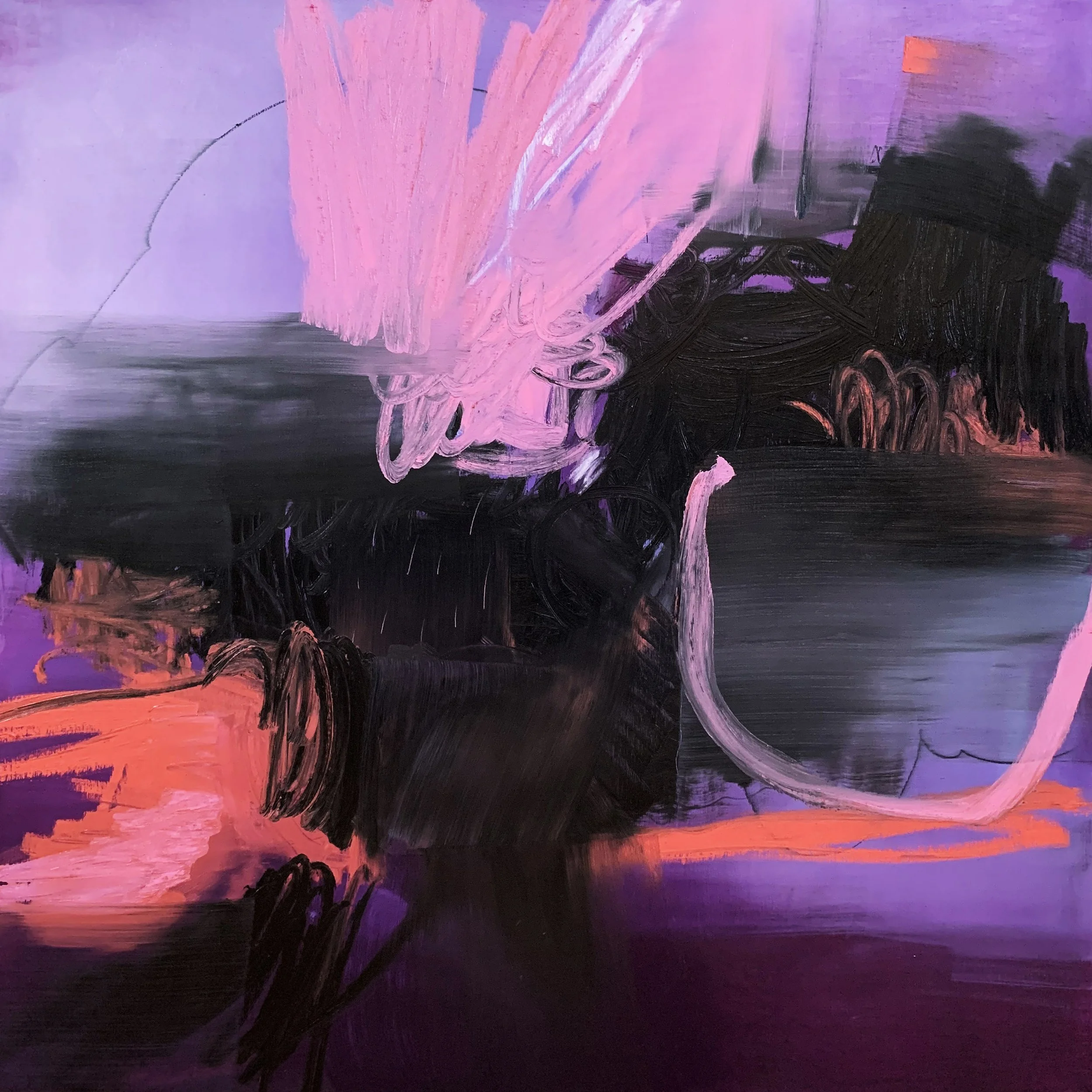  night garden  oil on panel, 2023 38 x 38 inches   