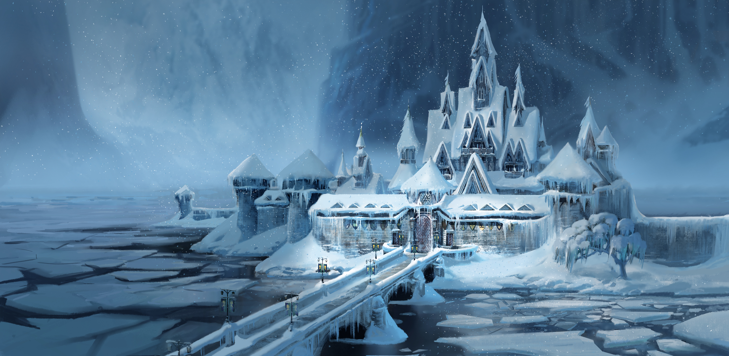 Как называется большой ледяной дворец снежной королевы. Эренделл Холодное сердце дворец. Холодное сердце замок Эренделл. Замок королевства Эренделл. Эренделл Норвегия замок.