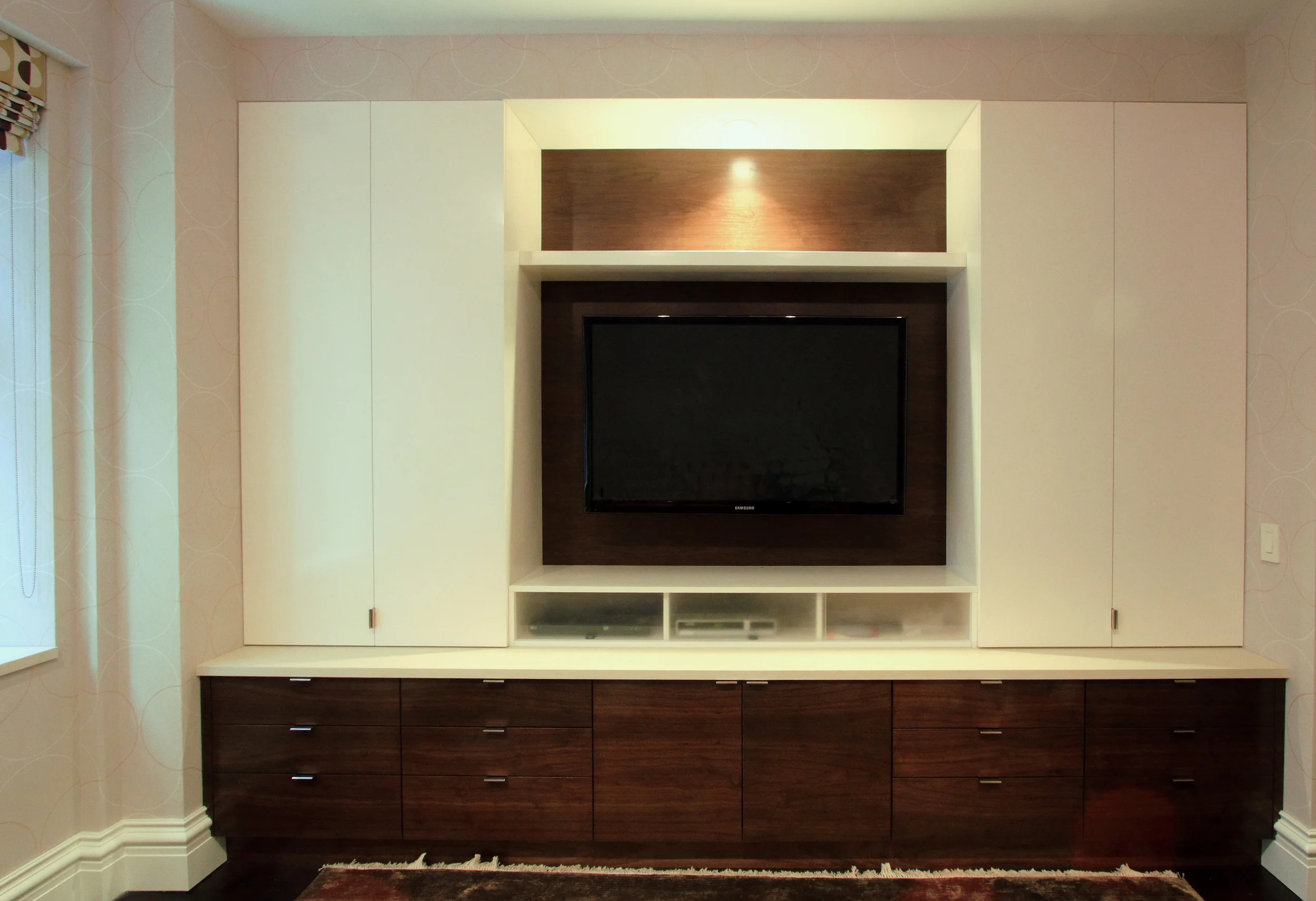 Custom cabinetry in den
