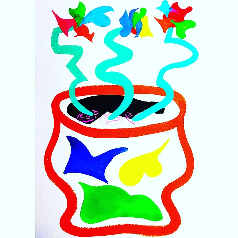 Red Pot2018Watercolor, guache16 x 12 in