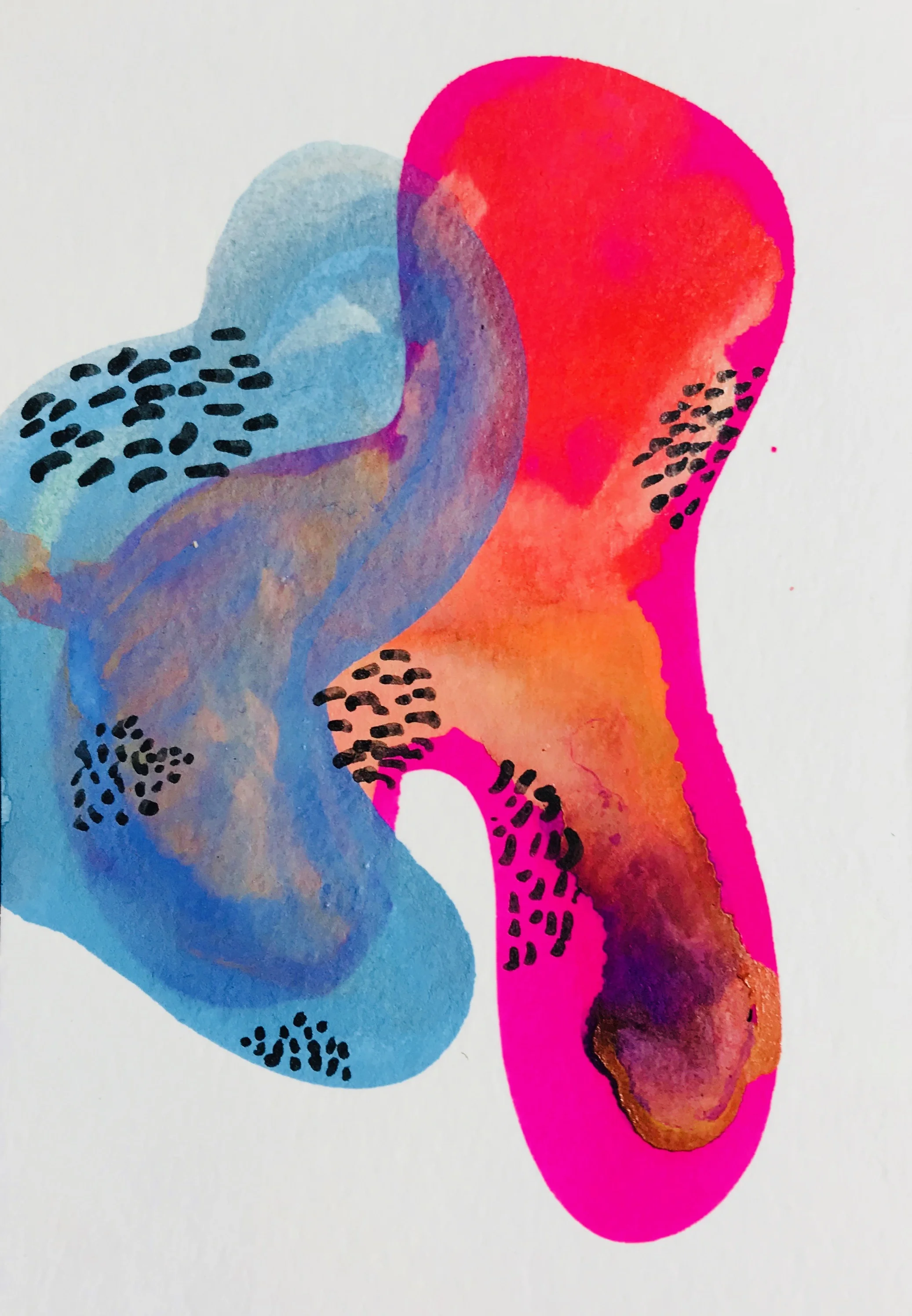 Untitled 2018 Watercolor, Guache 4 x 6 inches