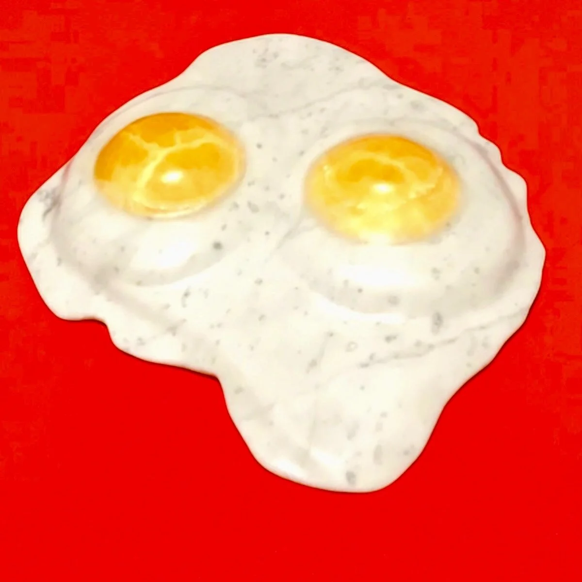 Two For One2019Carrara marble, yellow calcite12x10x2.5 in