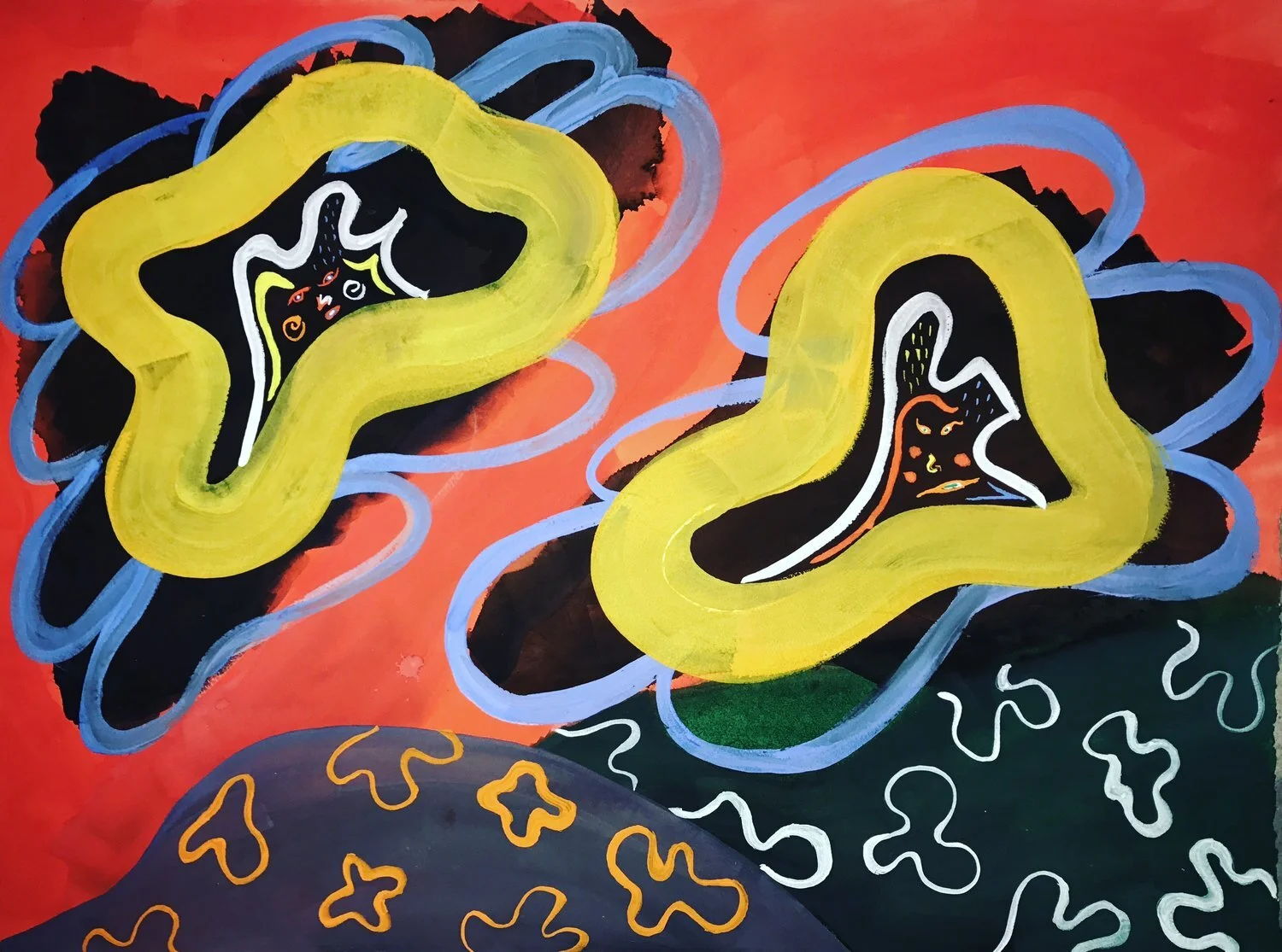 Faces and Clouds2017Watercolor, gouache22 x 30 in