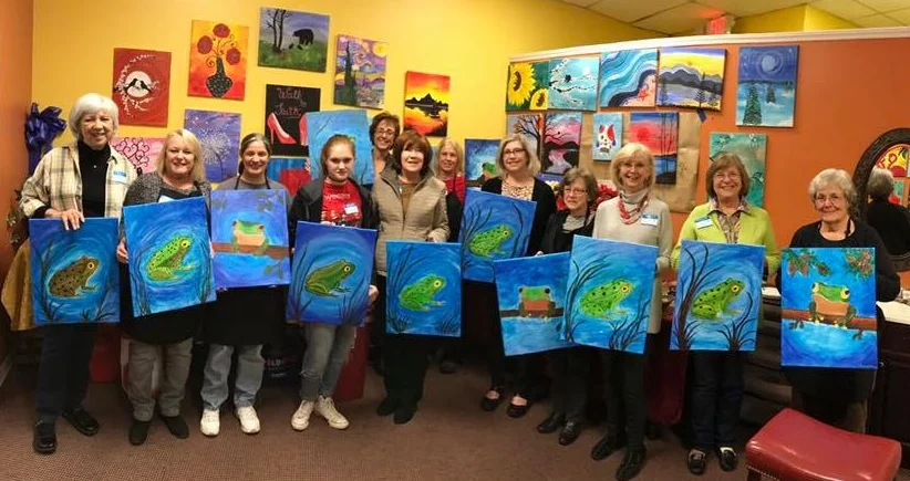 RGC paints frogs for Disappearing Frogs Project.jpg