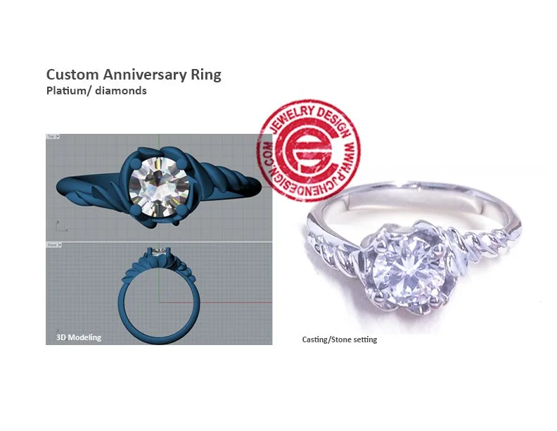 Twisted Anniversary Ring — platinum with diamonds