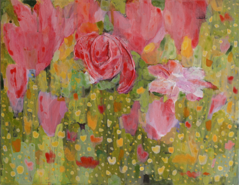  A Cozy Garden  18" W x 14" H x 0.75"  Acrylic on Canvas  2014 