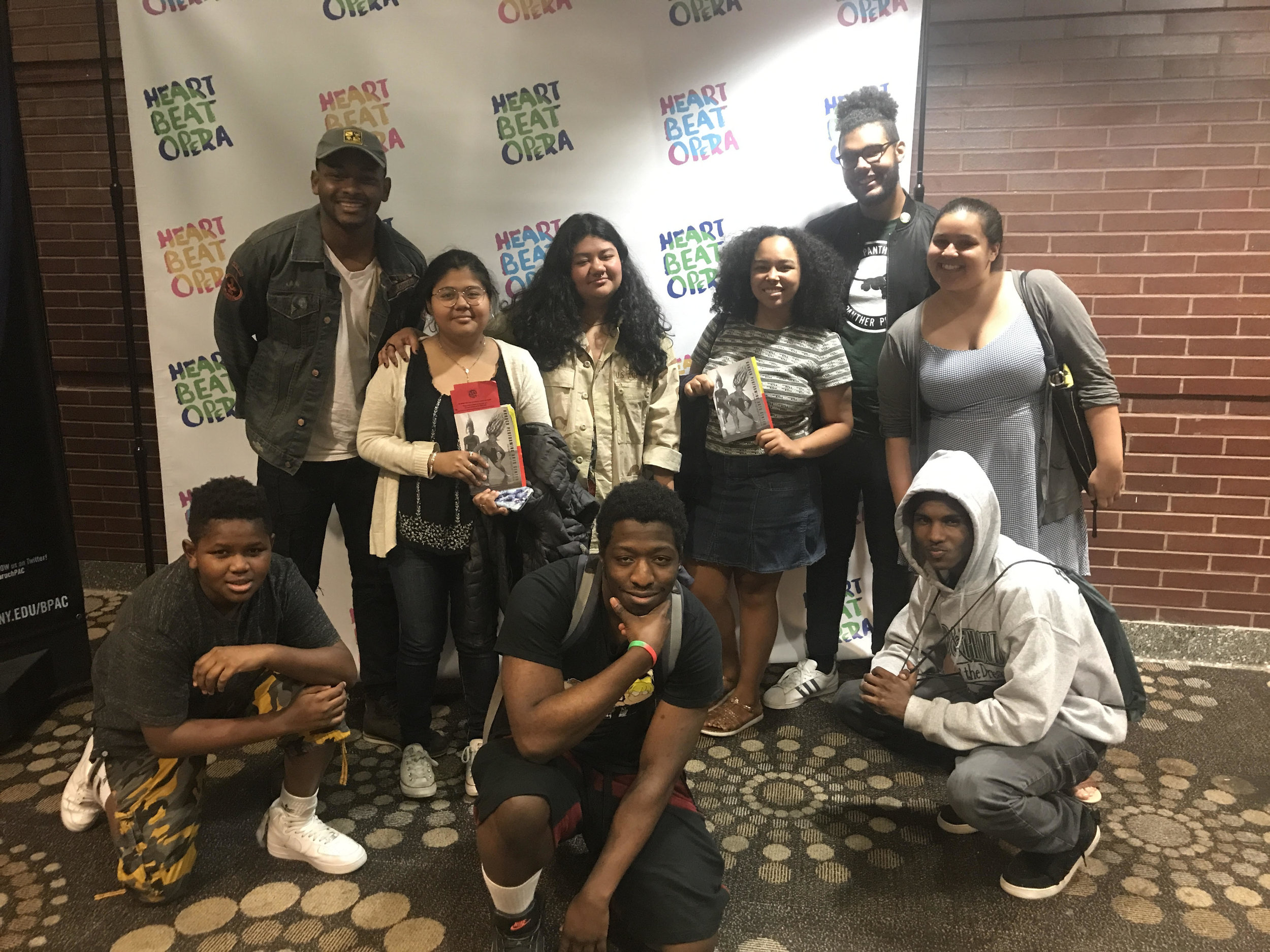 Members of MCC Theater Youth Company after seeing CARMEN