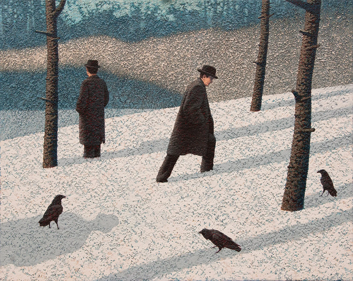 Three Men Standing Very Still