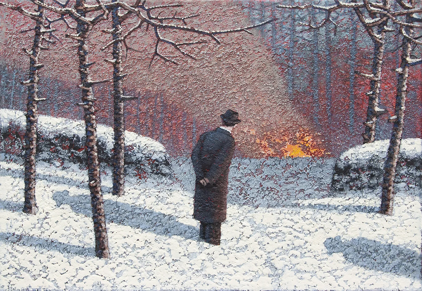 Two Strangers Watching a Fire