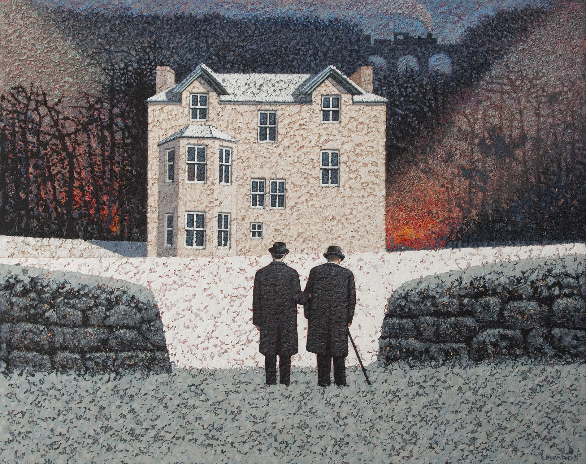 Father and Son watching another Fire