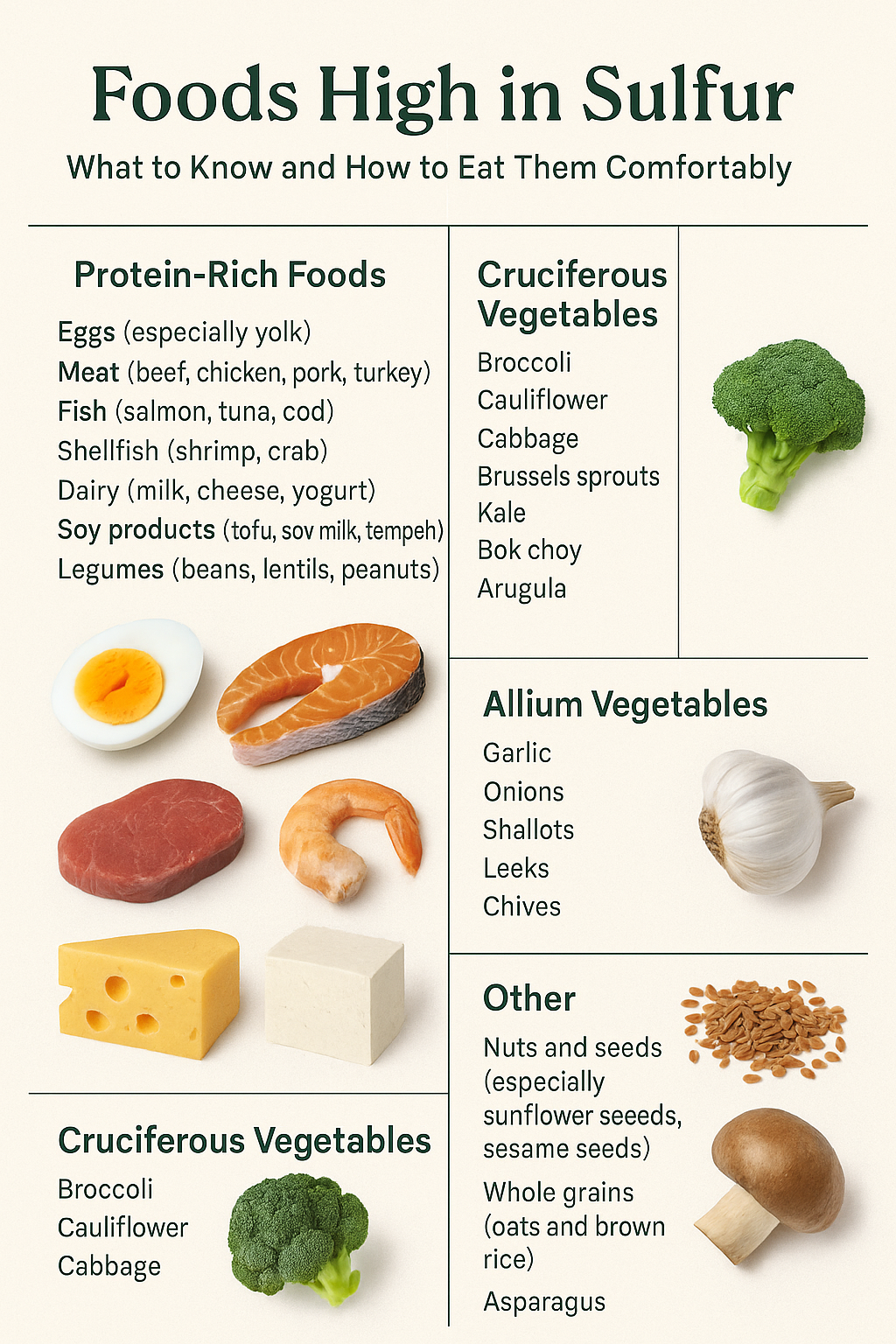 Foods High in Sulfur: What to Know and How to Eat Them Comfortably