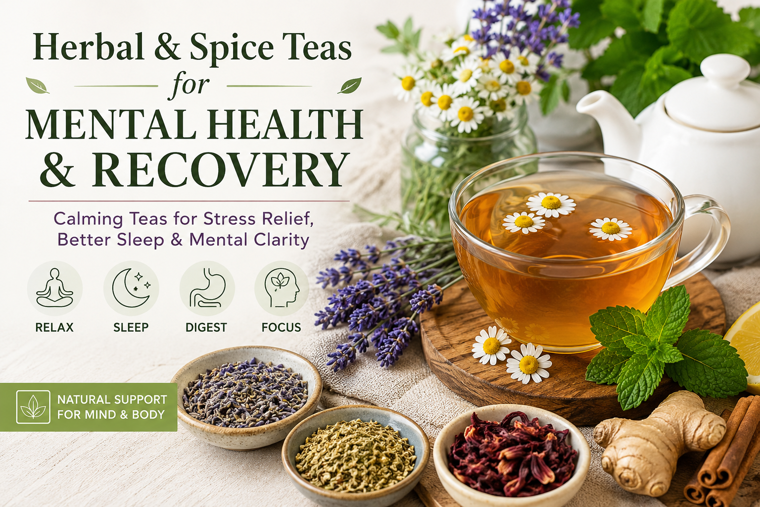 Herbal &amp; Spice Teas for Stress, Sleep &amp; Mental Wellness
