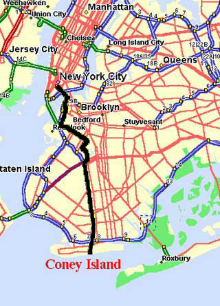 Taking the BK bridge to Ocean Parkway. 