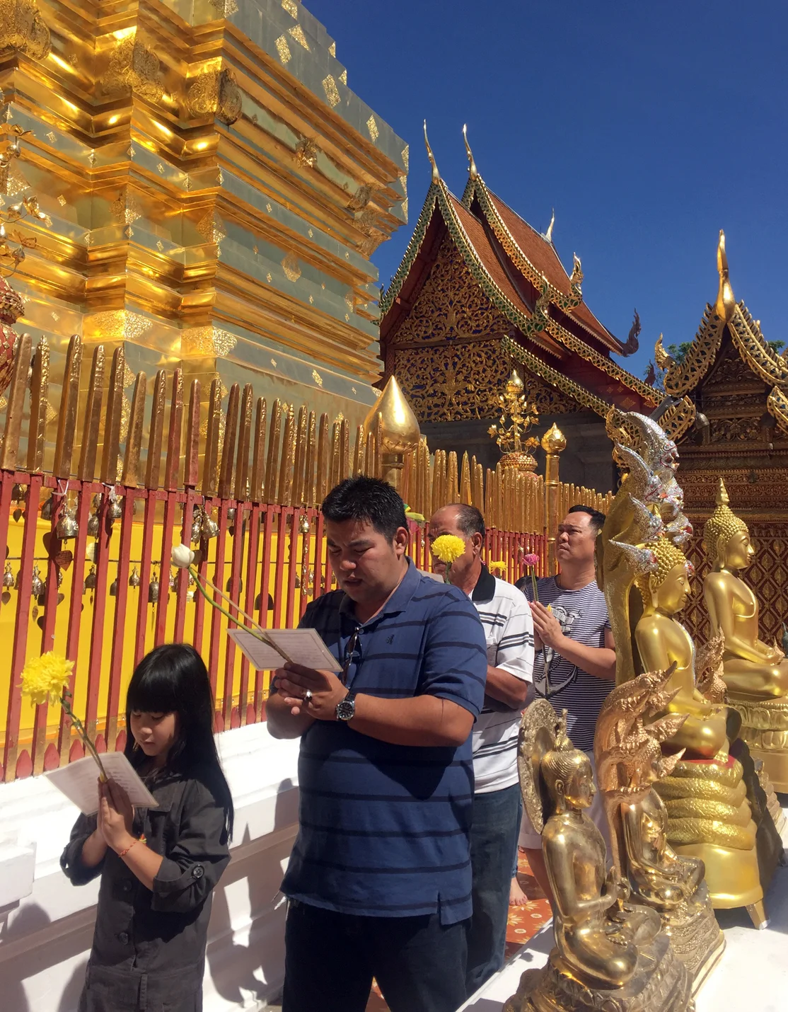 People would walk around the perimeter of temple barefoot quietly reciting prayers.