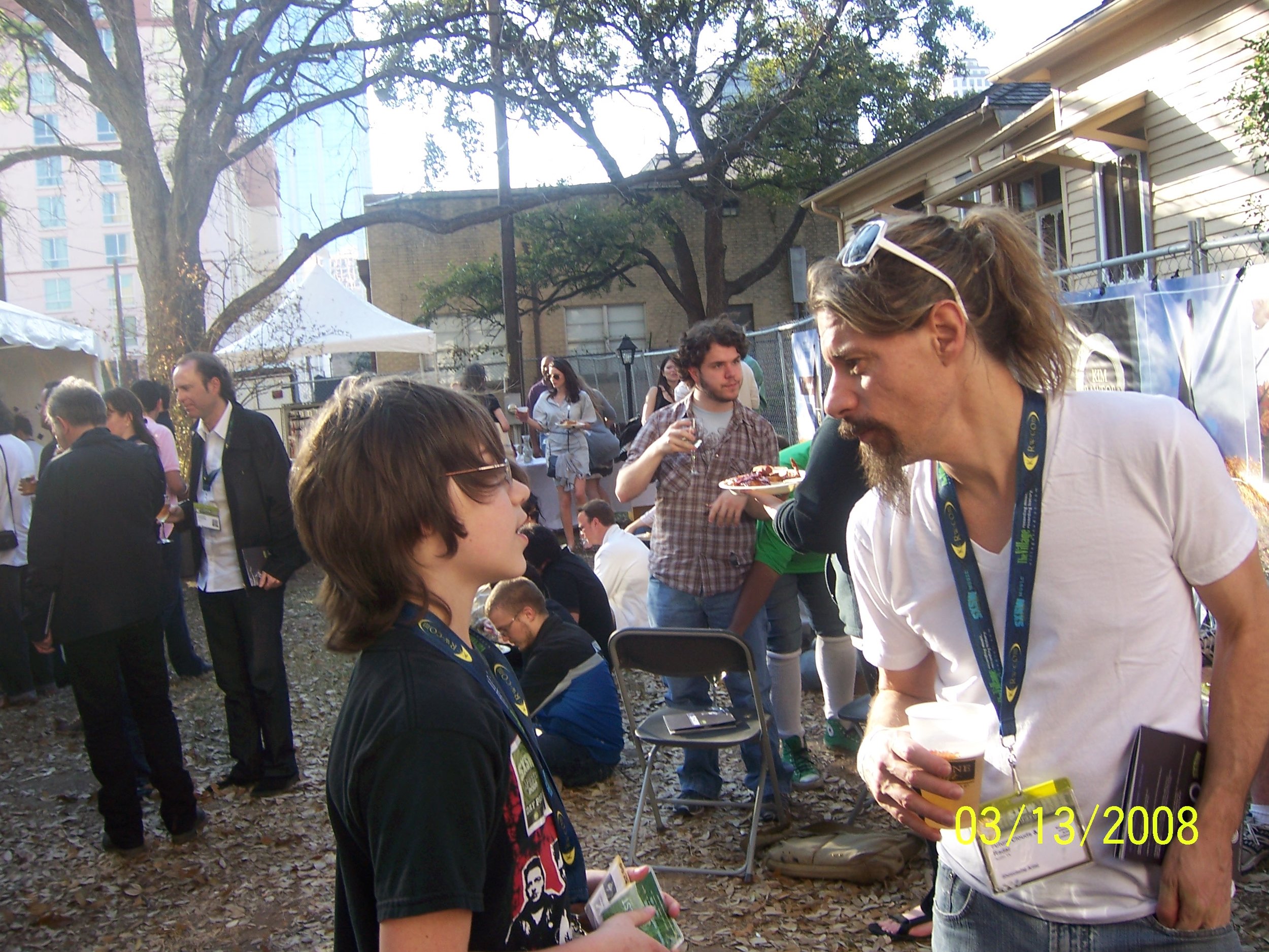 My son Zed and Robert Harrison (Cotton Mather) at SXSW 2008.