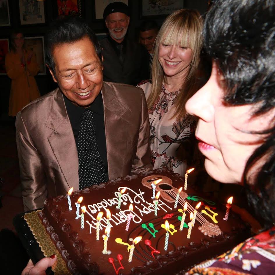 Alejandro Escovedo, Nancy Rankin and I at ACL Mood after show birthday celebration.