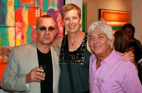 Bernie Taupin, Brenda Hutchison and Ian ‘Mac’ McLagan at Taupin’s art show in Austin.