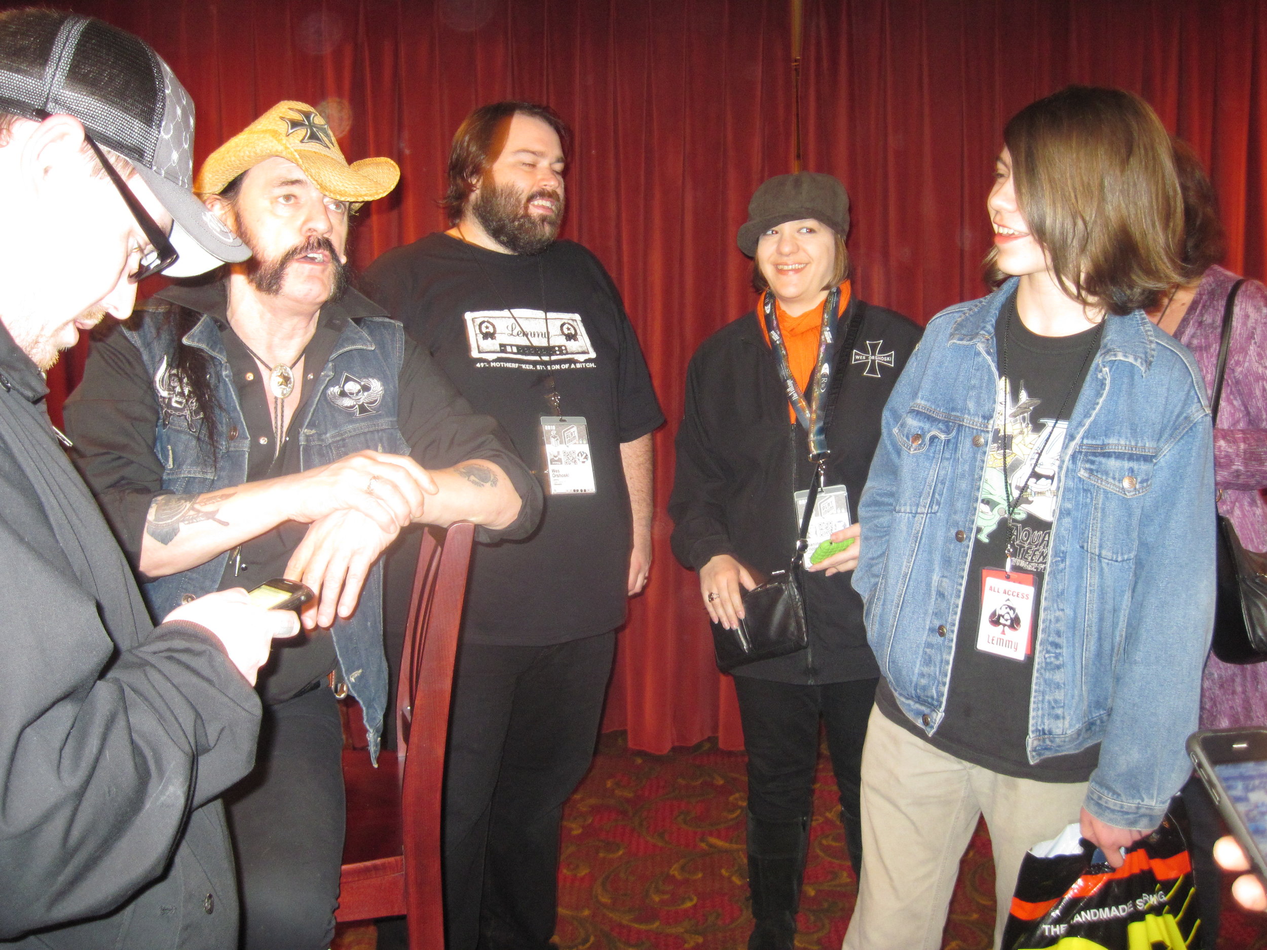 Backstage after the Lemmy film premiere. 