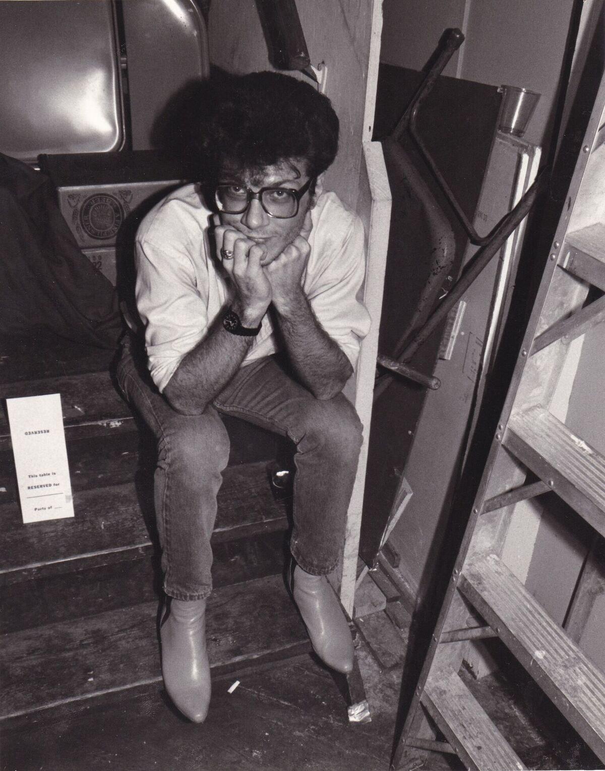 Herschel Berry on the steps at Fitzgerald’s nightclub in Houston.