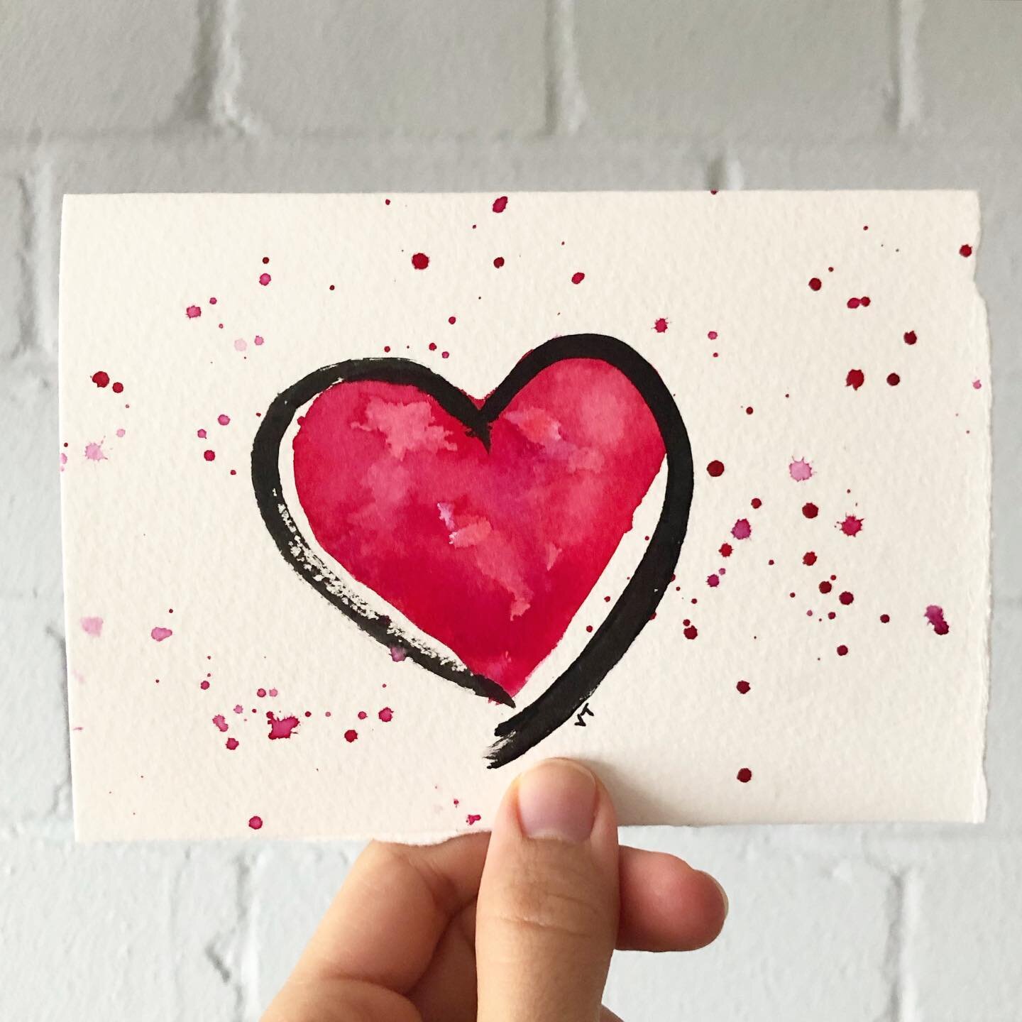 share a little #love #valentinesday #hearts #illustration #dippen #watercolor #greetingcards #cottontailcards #thinkcreatewrite