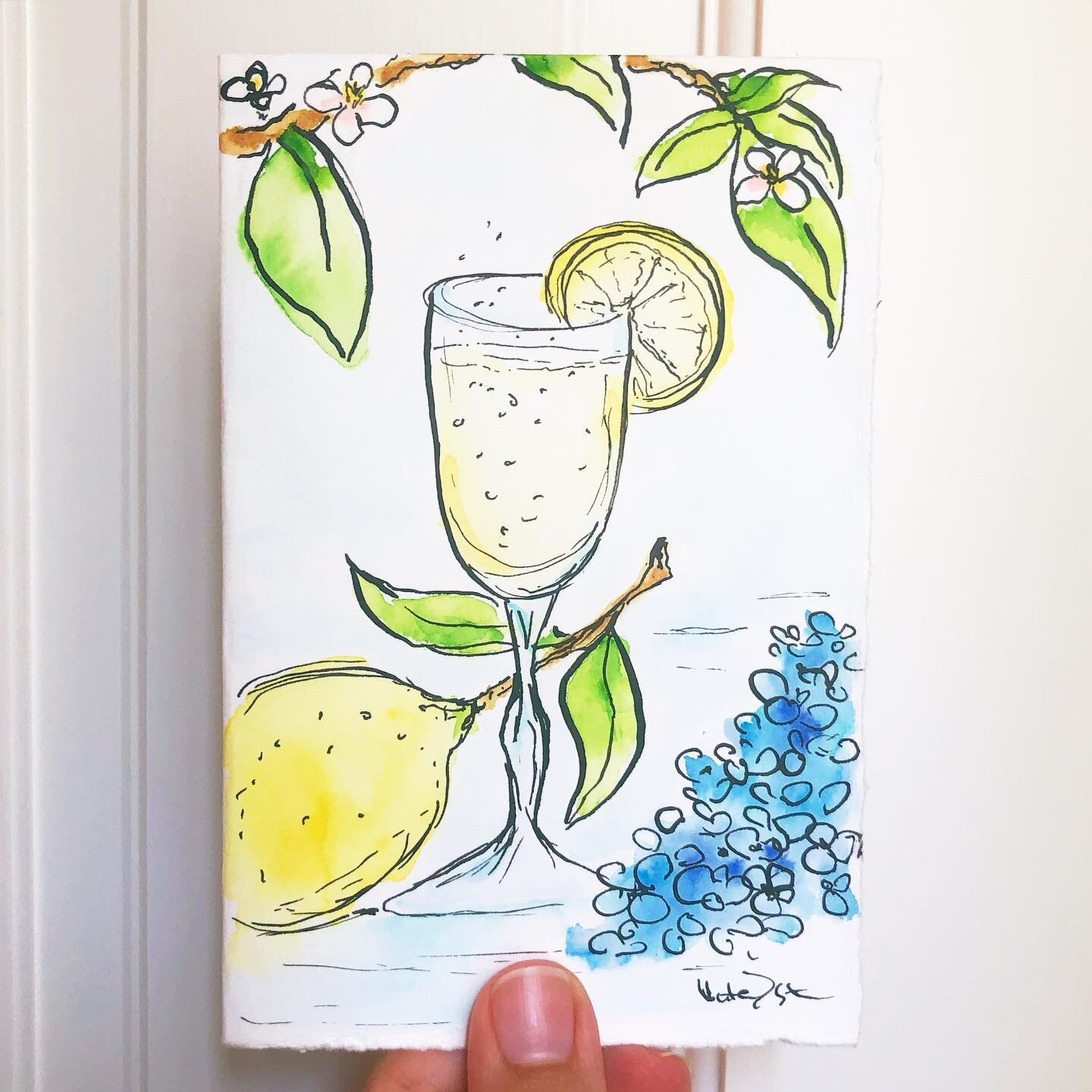 celebrate the sweet days of summer #lemons #summer #illustrations #watercolor #greetingcard #cottontailcards #thinkcreatewrite