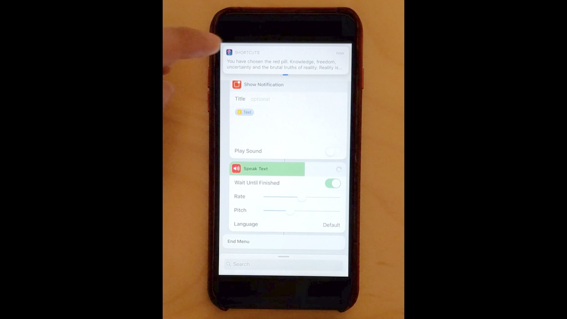 from siri shortcuts (+VO + OS Accessibility features) …