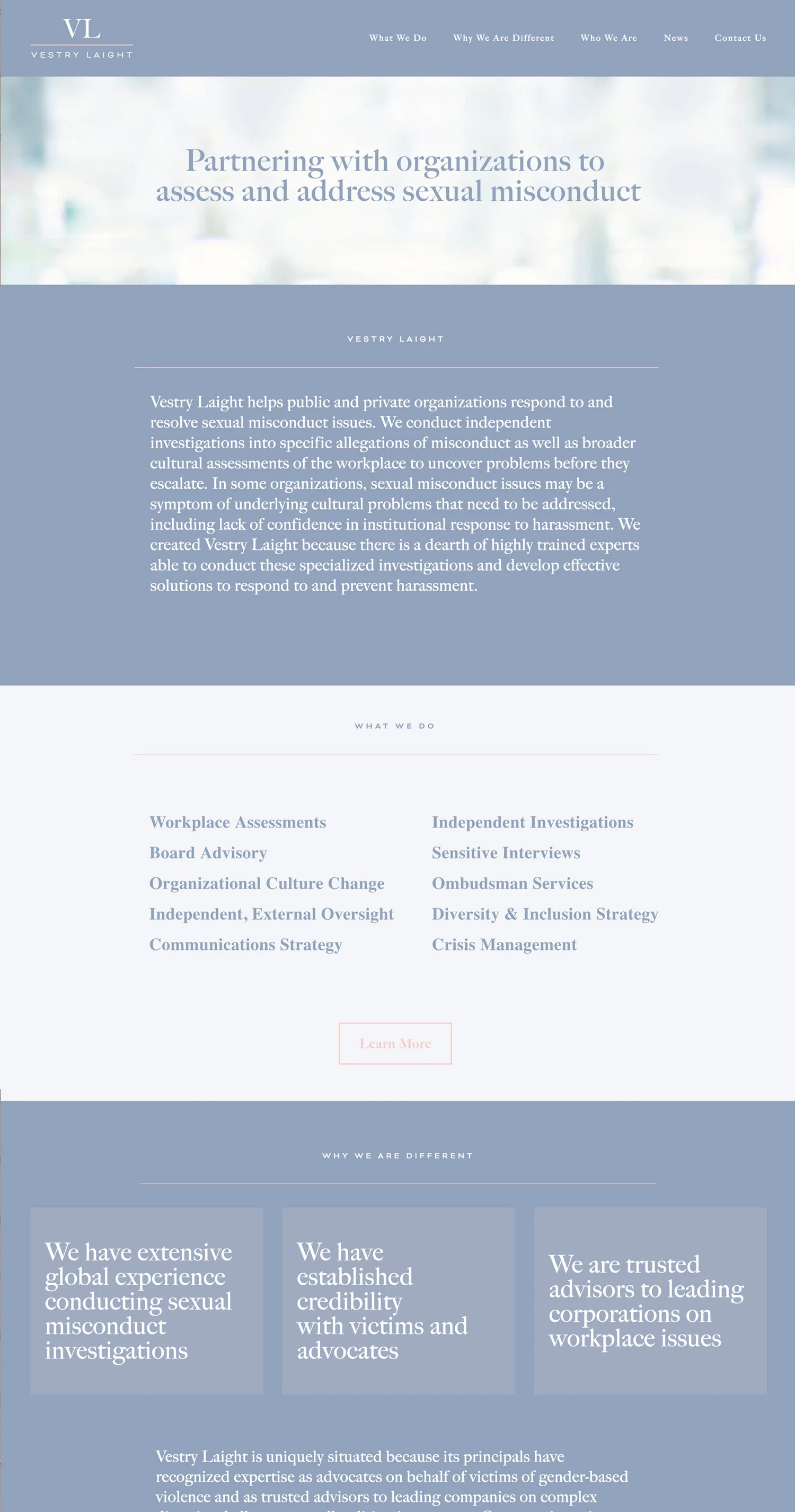 Vestry Laight - Website Design