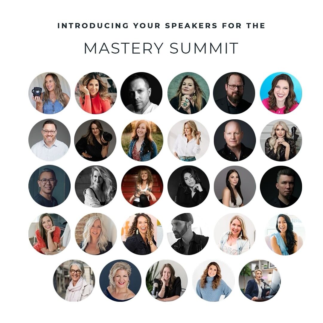 Hey hey hey - Happy Wednesday! This is all for you photographers out there&hellip; you won&rsquo;t want to miss this!

The Mastery Summit for Photographers is here! Get your free ticket and learn from the STACKED speaker lineup.

I&rsquo;m so excited