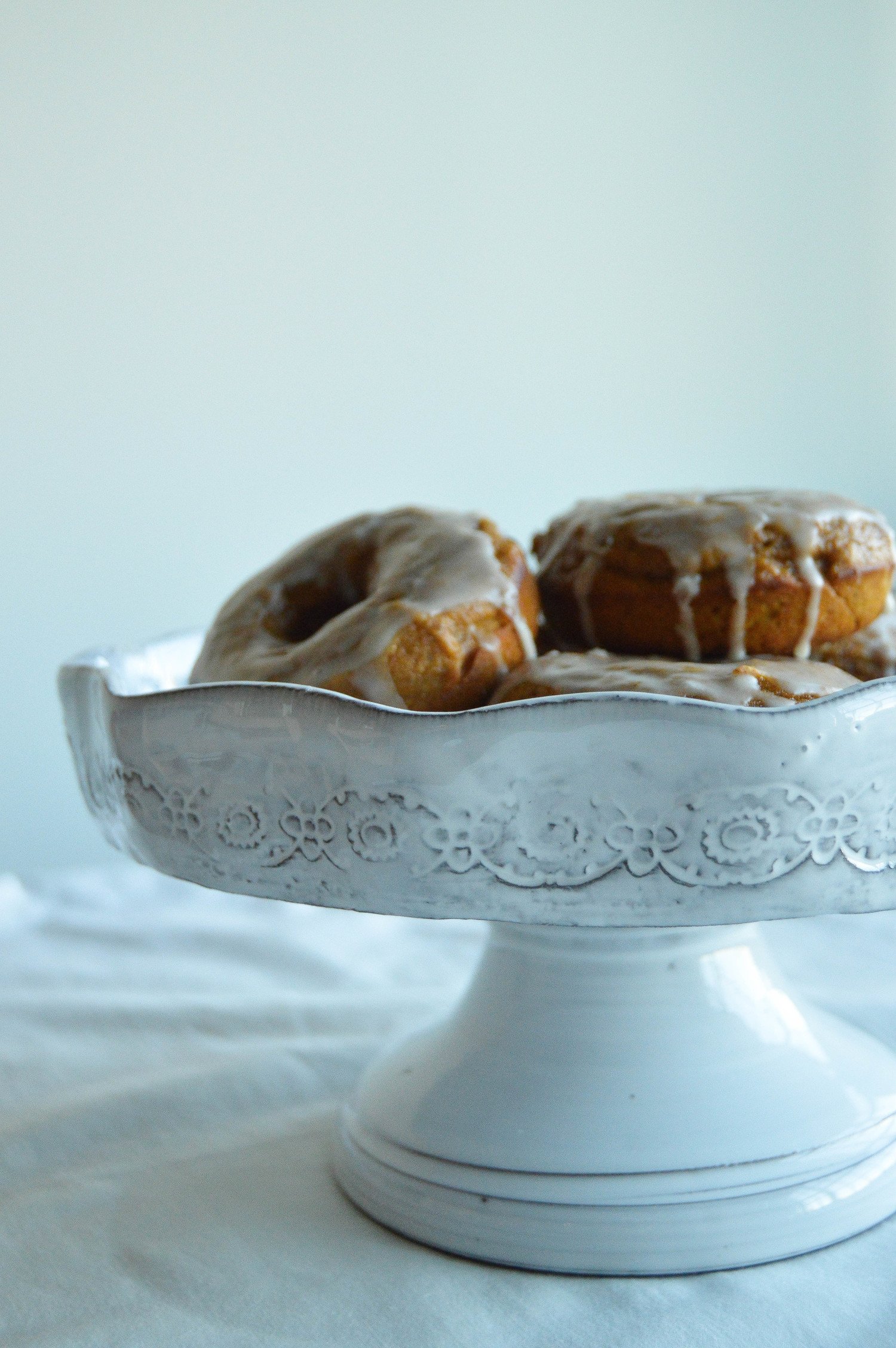 Spiced Pumpkin Doughnuts with Vanilla Glaze 