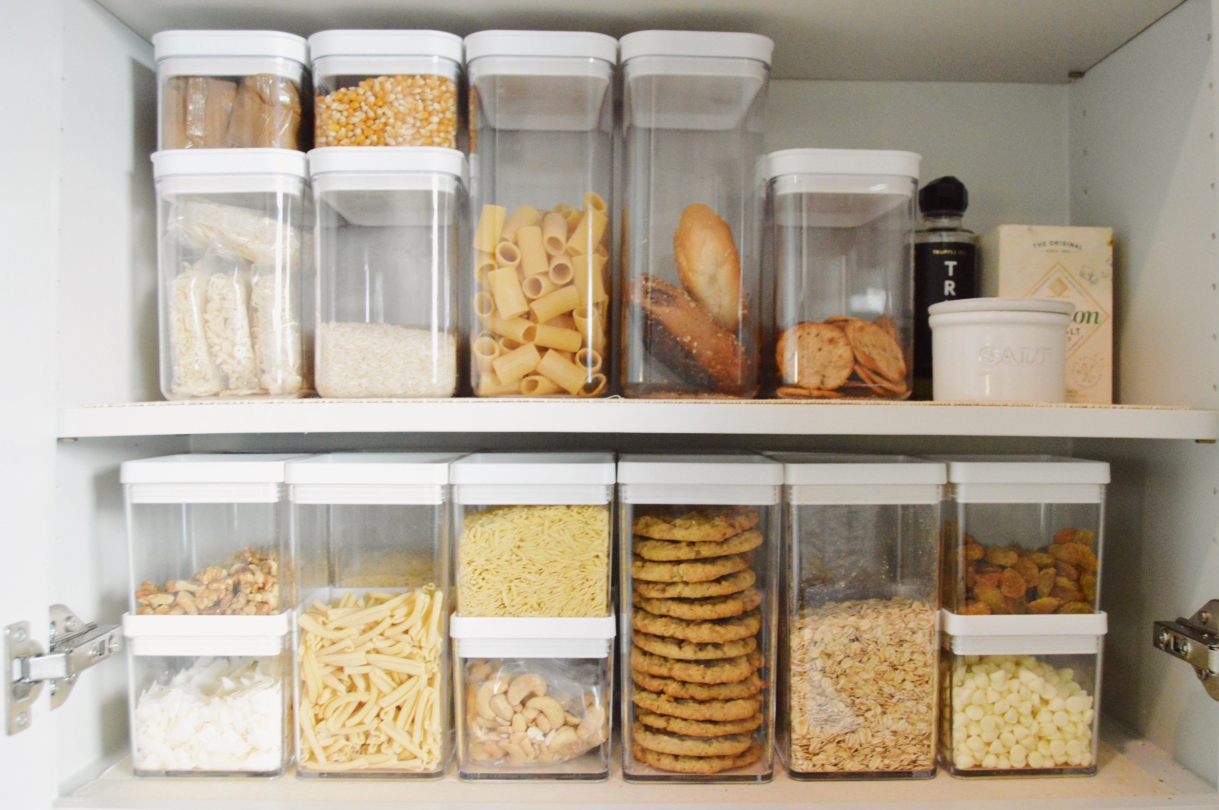  I have been on the hunt for the perfect pantry food storage containers for years - so when I found these at Target I was floored. They’re by far the least expensive, best looking, and best working food storage containers I’ve tried so far. Putting e