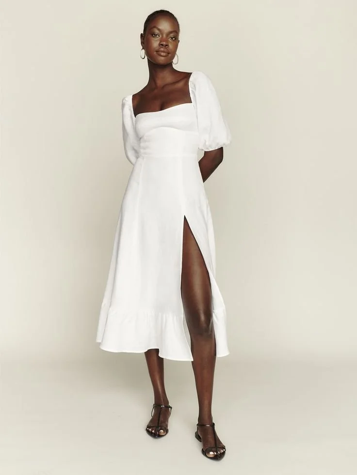 White Linen Dress