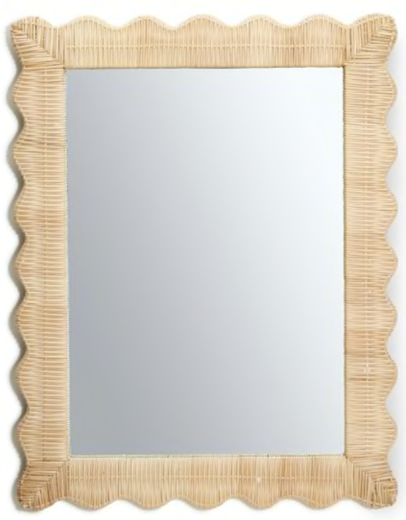 Wicker Scallop Edge Mirror