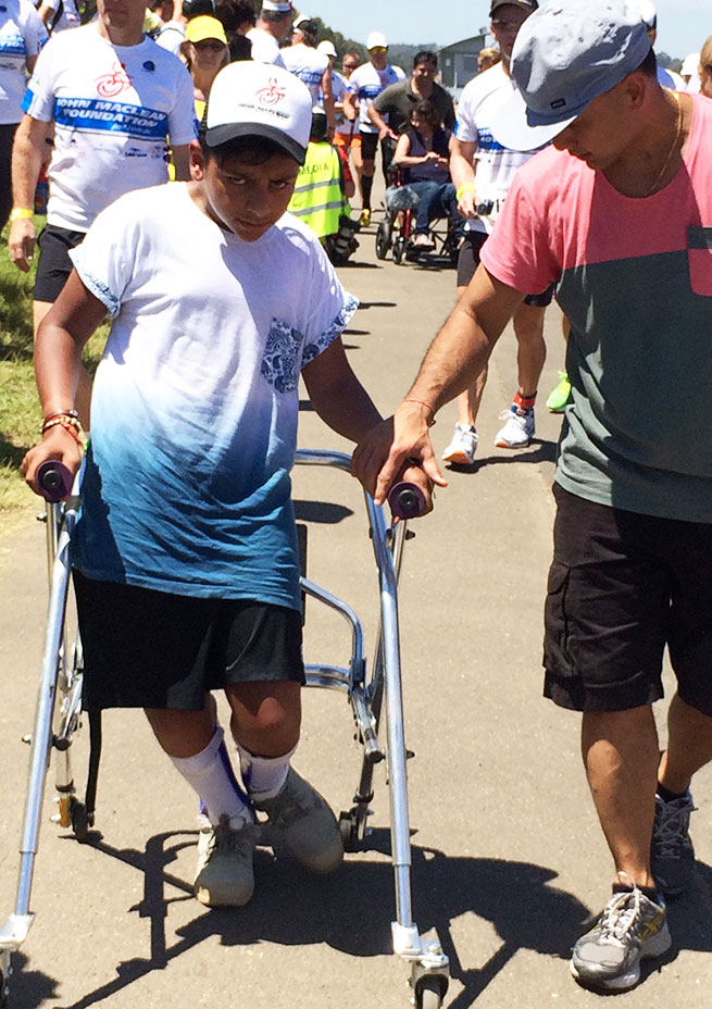 My mate Aaryan walking the last 100 meters with me