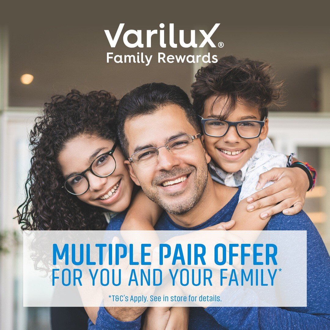 Purchase a pair of Varilux progressive lenses with Crizal coating and receive 25% off lenses for a family member. #precious peepers #glasses with style #optometristhowick #howickvillage