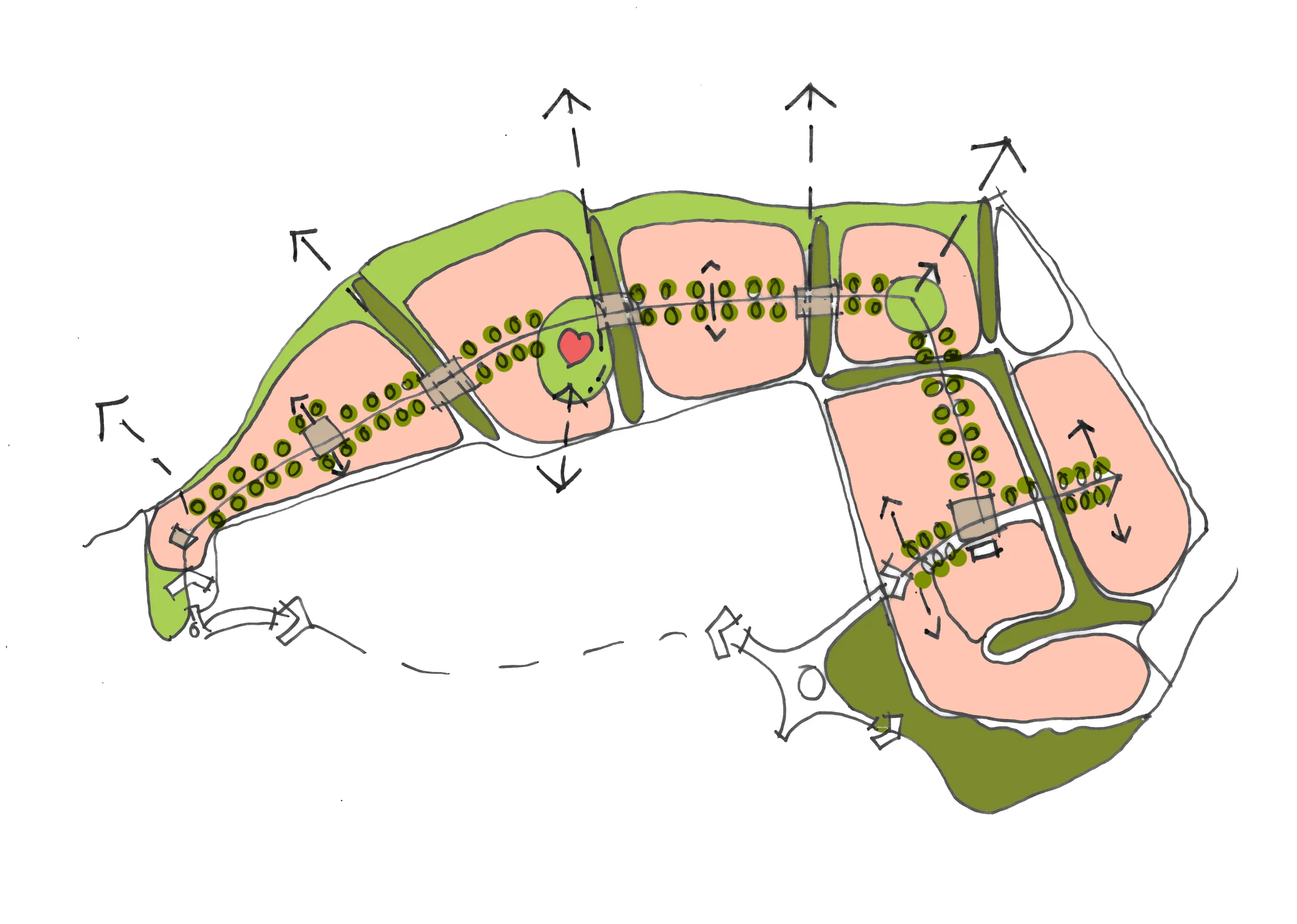 Concept sketch of masterplan